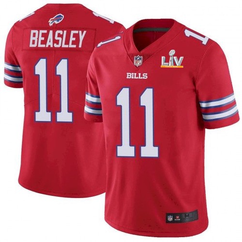 Men's Buffalo Bills #11 Cole Beasley Red 2021 Super Bowl LV Stitched Jersey